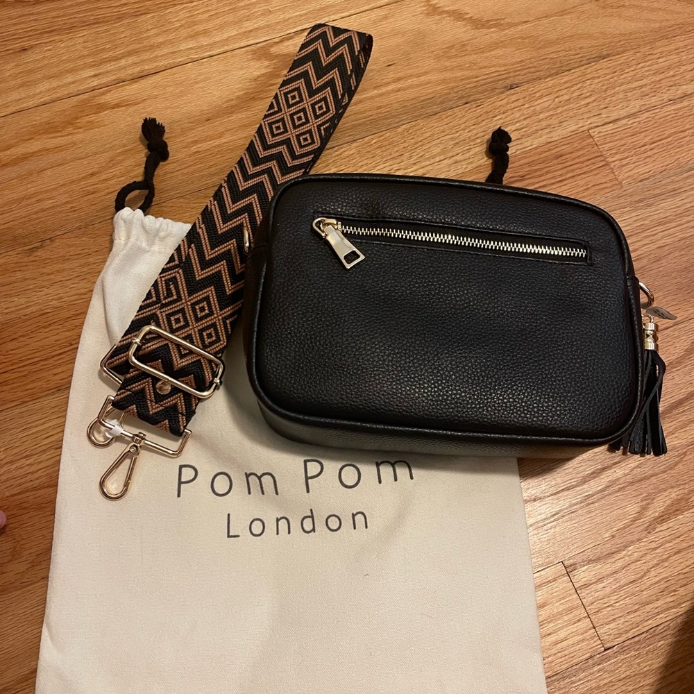 Pom Pom London Black Crossbody Bag